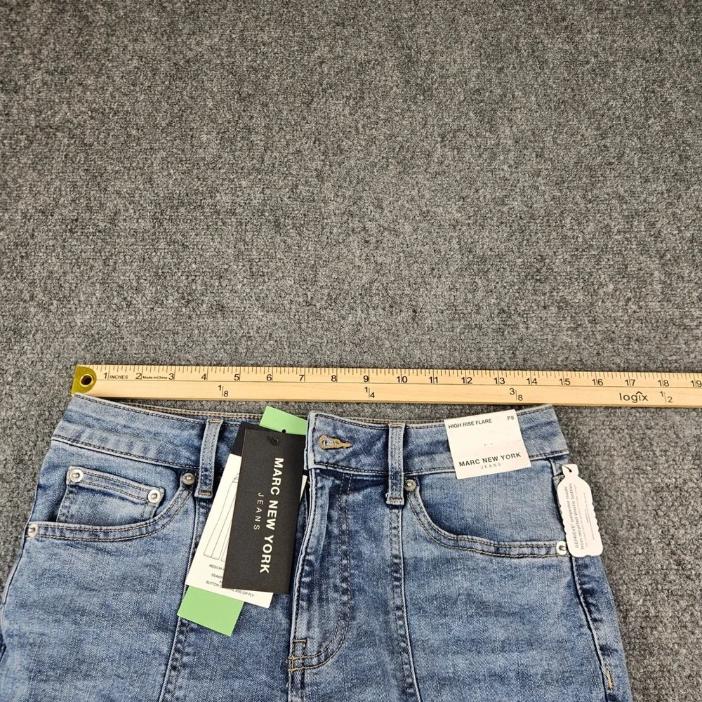 Marc New York High Rise‎ Flare Jeans Medium Wash Front Seam 8P NWT